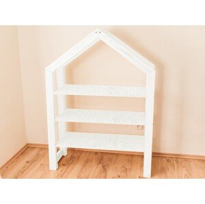ELIS DESIGN Knihovna Domeček premium bílá,  87 x 35 x 131 cm - BAZAR