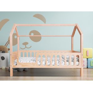 ELIS DESIGN SET - Domečková postel Mars | přírodní (natur) | 80 x 160 cm + šuplík