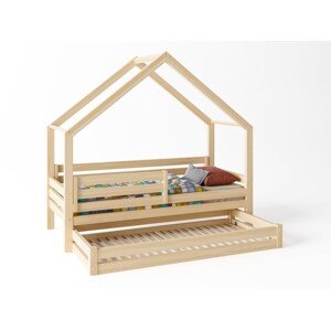 ELIS DESIGN Domečková postel dominant s šuplíkem a zábranami premium 90x200 cm -  BAZAR