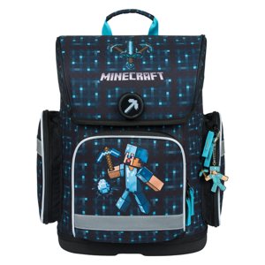BAAGL Školní aktovka Ergo Minecraft Blue Axe + ZDARMA Sáček na přezůvky