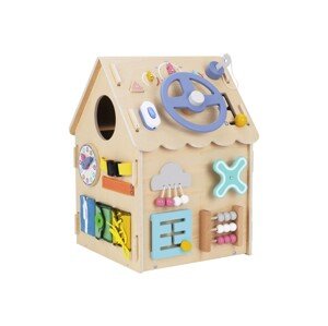 eliNeli Dřevěný activity board domeček - natur - BAZAR