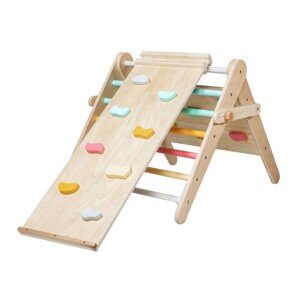 eliNeli Montessori rostoucí Piklerové trojúhelník 59 cm 3v1 s activity boardem a prknem 2v1 - fresh- BAZAR