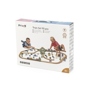 Viga PolarB Dřevěná vláčkodráha 90 ks
