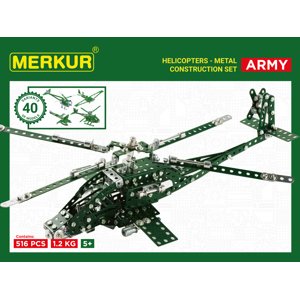 Merkur - stavebnice Merkur Helikopter Set, 515 dílů, 40 modelů