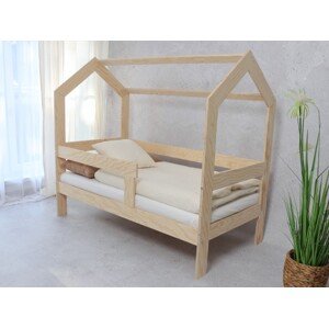 ELIS DESIGN Postel domeček Basic se zábradlím - na nožkách rozměr lůžka: 70 x 140 cm, šuplík, nožičky: s nožičkami 20 cm, se šuplíkem