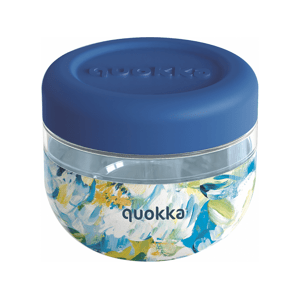 Quokka Plastová nádoba na jídlo Bubble Blue Peonies 500 ml