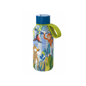 Quokka Nerezová termoláhev Solid Kids s poutkem Jungle 330 ml