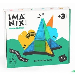 MAGNETICKÁ STAVEBNICE IMANIX GLOW IN THE DARK - 16 ks