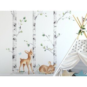 Yokodesign Set - nálepky tři břízky, koloušek II, koloušek IV - modrá varianta