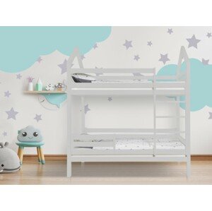 ELIS DESIGN Domečková postel patrová s volitelnou zábranou šedá rozměr lůžka: 80 x 180 cm, šuplík, nožičky: s nožičkami, bez šuplíku, Zábrany: Žádná