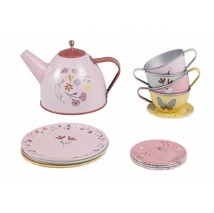Little Dutch plechový čajový set Květiny & Motýli