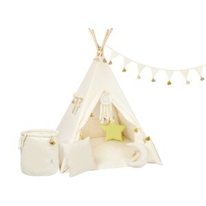 ELIS DESIGN Set teepee stan Krémový se střapci varianta: luxury