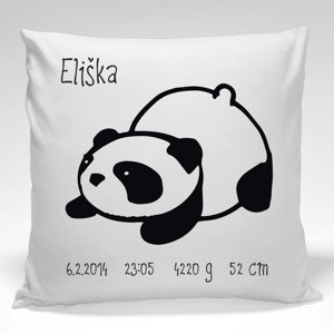 ELIS DESIGN Polštářek s údaji o narození miminka - panda