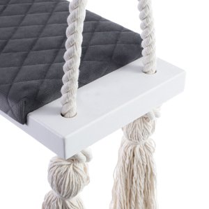 ELIS DESIGN Dětská rovná houpačka Wood Swing barva: bílý grafit