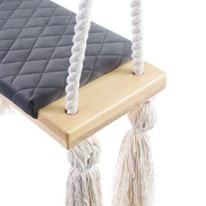 ELIS DESIGN Dětská rovná houpačka Wood Swing barva: grafit