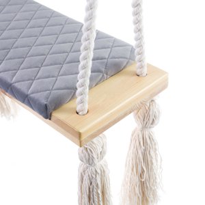 ELIS DESIGN Dětská rovná houpačka Wood Swing barva: šedá