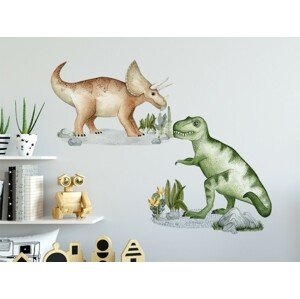 Yokodesign Nálepky na zeď - Tyranosaurus a triceratops Velikost: velká - L