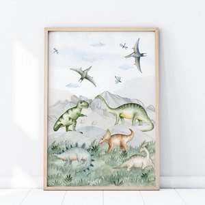 Yokodesign Plakát - Dinosauři rozměr: A4, na výšku