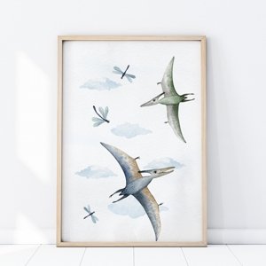 Yokodesign Plakát - Létající ještěři rozměr: 70×100, na šířku