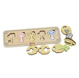Classic WORLD Dřevěné vkládací puzzle - klíče a zámky