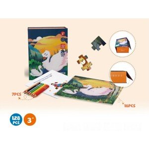 DORJEE Puzzle Farmář a jídlo pro děti od 3 let - 128 ks