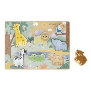 eliNeli Dřevěné vkládací puzzle - zvířátka v ZOO