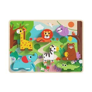 Dřevěná hračka Vkládací puzzle - Zvířátka v ZOO