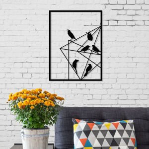 ASIR Nástěnná dekorace kov PTÁCI MEZI DRÁTY 37 x 49 cm