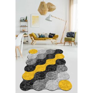 ASIR Koberec 80 x 120 SPOJENÉ KRUHY černá, žlutá