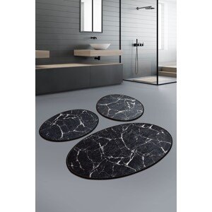 ASIR Koupelnová předložka MARBLE černábílá 3 ks