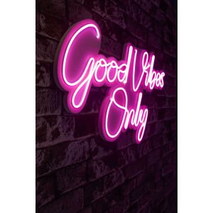 ASIR Nástěnná dekorace s LED osvětlením GOOD VIBES ONLY 2 růžová