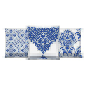 ASIR Dekorační polštářky MODRÝ FOLKLOR 43 x 43 cm bavlna/polyester