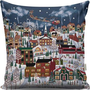 ASIR Dekorační polštářek DOMKY 43 cm polyester-bavlna
