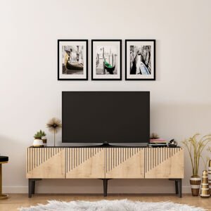 ASIR Televizní stolek DRAW safírová dub černá mramor