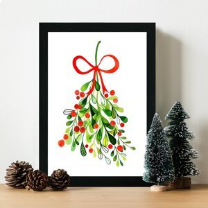 ASIR Obraz na MDF s rámem BRUSINKY i JMELÍ 24 x 29 cm