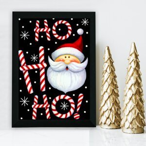 ASIR Dekorativní obraz MDF Ho Ho Ho! Santa