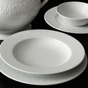 ASIR Porcelánová jídelní souprava 53 ks RUSTIK bílá