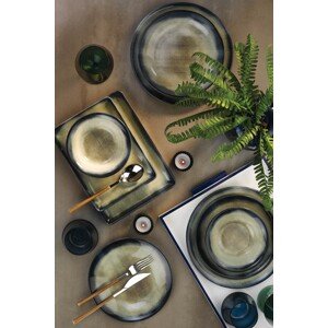 ASIR Porcelánová jídelní souprava 26 ks MOON tmavě modrá hnědá