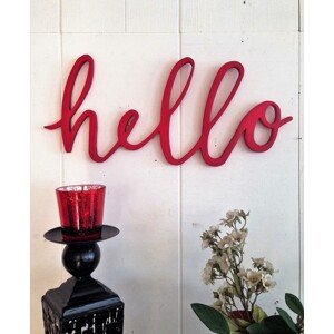ASIR Nástěnná dřevěná dekorace HELLO RED