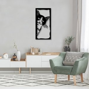ASIR Nástěnná dekorace kov KOČKA V RÁMU 35 x 70 cm