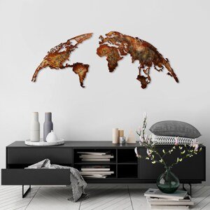 ASIR Nástěnná dekorace kovová WORLD MAP bronzová
