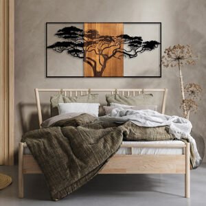 ASIR Nástěnná dekorace dřevo kov ACACIA TREE černá ořech