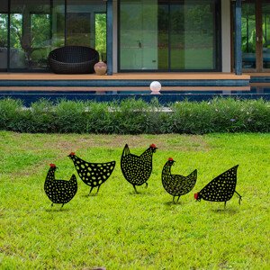 ASIR Dekorativní zahradní doplňky CHICKENS černé