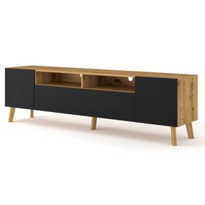 BIM Televizní stolek LUXI dub artisan, černý mat