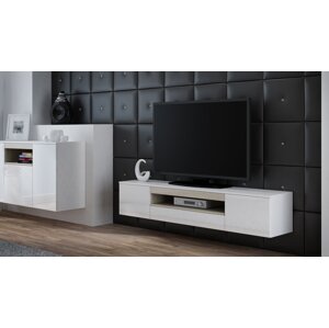 Cama Závěsný televizní stolek VIVA Barva: bílá/dub sonoma