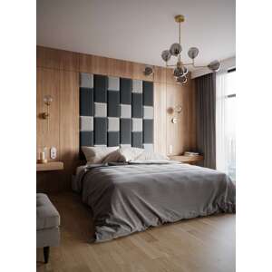 ELTAP Čalouněný panel SET QUADRATTA 180x180 šedý, černý