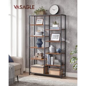 VASAGLE Knihovna 10 polic 170 cm hnědá černá