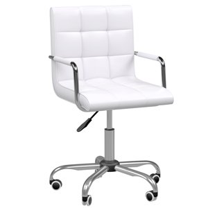 Kancelářská ergonomická židle HOMCOM  84-99 cm bílá