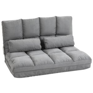 HOMCOM Podlahové křeslo s rozkladem 3 polohy 102x73x60cm šedá