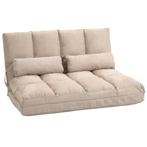 HOMCOM Podlahové křeslo s rozkladem 3 polohy 102x73x60cm béžová